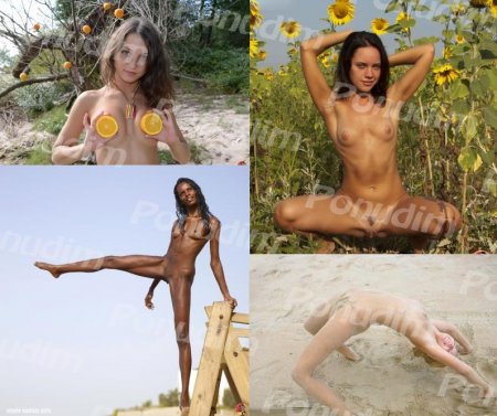 Girls of a naturists outdoors