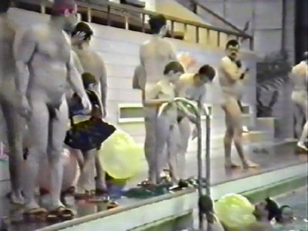 Meeting of the New Year 1996 in the Trud pool (family nudism, family naturism, naked boys, naked girls)