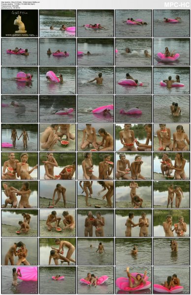 Alice & Krista - Watermelon Battle (nudism, naturism, naked girls)