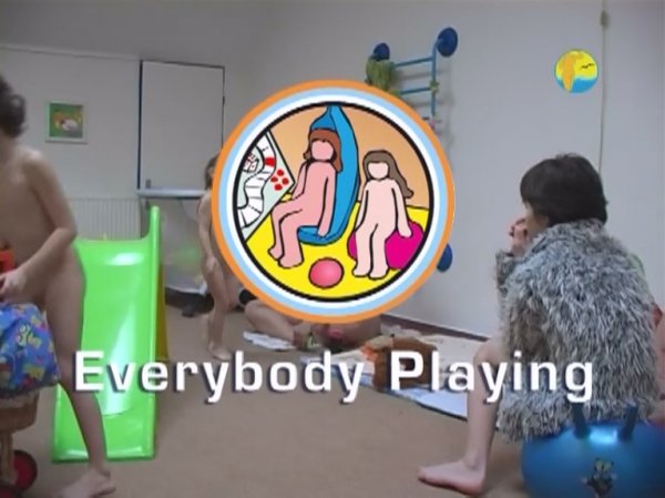 Everybody Playing  (family nudism, family naturism, young naturism, naked boys, naked girls)