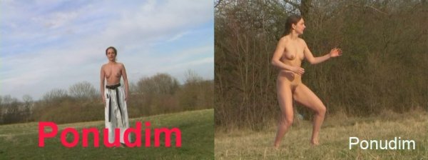 Nadine Nude Karate On The Meadow