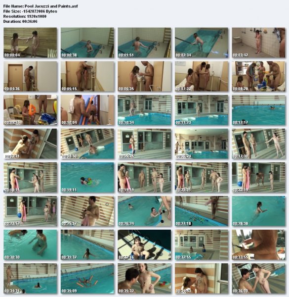 Pool Jacuzzi and Paints (family nudism, family naturism, young naturism, naked girls, naked boys)
