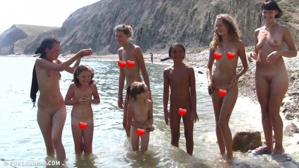 Purenudism - Rocky Ocean Coast Line (family nudism, family naturism, young naturism, naked girls, naked boys)