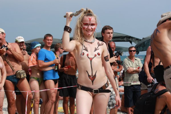 Koktebel. Day of Neptune 2 (family nudism, family naturism, young naturism, naked  girls, naked boys)