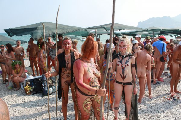 Koktebel. Day of Neptune 4 (family nudism, family naturism, young naturism, naked  girls, naked boys)