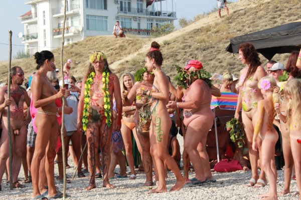 Koktebel. Day of Neptune 5 (family nudism, family naturism, young naturism, naked  girls, naked boys)