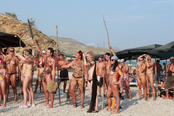 Koktebel. Day of Neptune 6 (family nudism, family naturism, young naturism, naked  girls, naked boys)